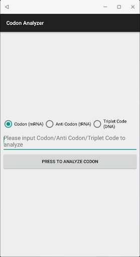 Run android online APK [KR][HighSchool LifeScience II]Codon Analyzer from MyAndroid or emulate [KR][HighSchool LifeScience II]Codon Analyzer using MyAndroid